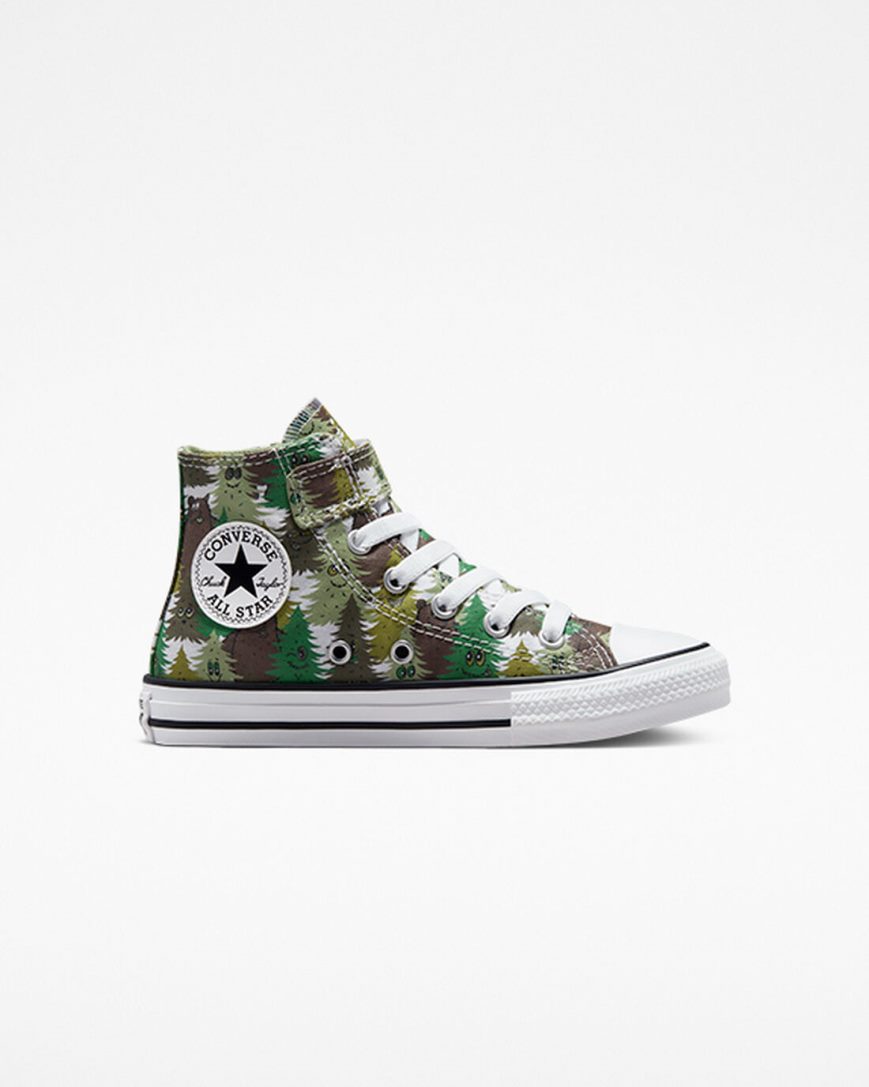 Zapatillas Altas Converse Chuck Taylor All Star Easy-On Forest Camo Niño Blancas Verde | PE 7E054L